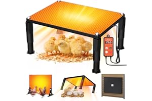 MQUPIN Hühnerstall Heizung mit Timer, 5℃-80℃ 110W Winter wärmeplatte küken Flat Panel Chick Heater, geeignet 40cm x 30cm inkubator kükenstall für Haustiere, Küken, Kätzchen，Farm Frostschutz