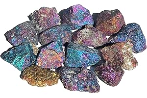 ‎MKÖPKE MKÖPKE Buntkupfer Rohsteine - 2er-Set Buntkupferkies Bornit - irisierende bunte Regenbogenfarben | Gr. S
