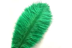 10 plumas de avestruz Crenze de 30 a 35 cm para decoración de bodas (10 colores) (Verde Oscuro)