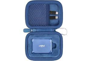 Aenllosi For Crucial X10/X10 Pro/X9/X9 Pro 1TB/2TB/4TB Portable SSD Case for Crucial USB Drive Organizer for External Solid State Drives Blue (Case Only)