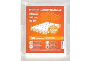 ‎MATTI-BAG Matti-Bag Matratzenhülle 100 x 200 cm - 30 cm Höhe mit Reißverschluss Zipper, Blickdicht, extra reißfest 120µ für Matratze Transport, Umzug, Lagerung