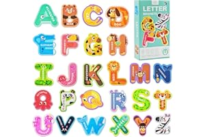 Cuackamily 26 Stücke magnetisches Alphabe, entzückendes Tieralphabet ABC, Spielzeugset für Kinder, Tafel Kühlschrankmagnete Lernspielzeug für Kleinkinder Geschenk für Kinder Toddler 3 4 5 Jahren