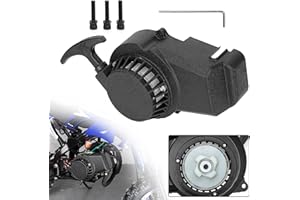 JIAYAN Recoil Starter with Screws Fits 2 Stroke Engines for 47cc 49cc Taotao Coolster SSR SX50 Moto ATV Quad Pocket Bike Go Kart-Black