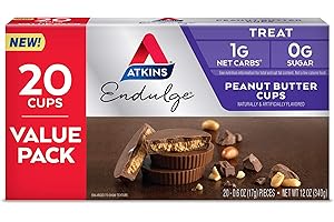 Atkins Endulge Treat Peanut Butter Cups. Rich Milk Chocolate Flavored Cup & Creamy Peanut Butter. Keto-Friendly. Value Pack, 20 Count (Pack of 1)