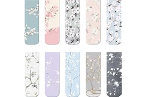 CHINCO 10 Piezas Marcadores de Libros Magnéticos Marcapáginas Juego de Marcadores de Libros Variados para Estudiantes Lectura (Estilo Floral, 2,3 x 0,8 Pulgadas)