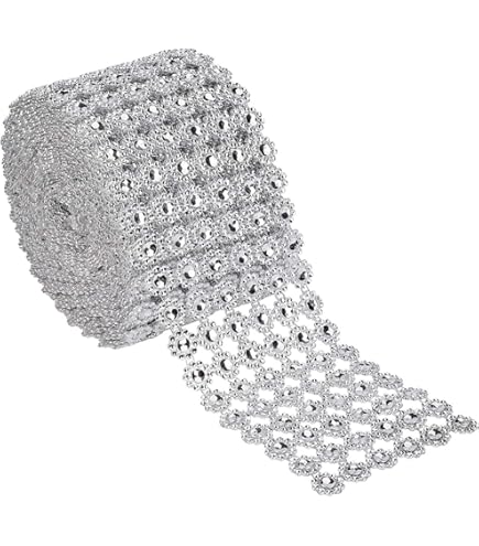 JVHLOV 10 Rotoli Nastro Di Strass Autoadesivo - 1 Yarda X 4 File Per