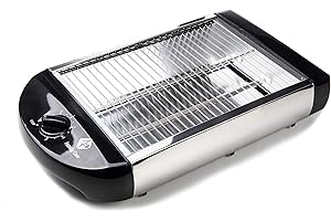 FC FAMILY CARE Family Care Flachtoaster - Toaster Schwarz - Toaster Edelstahl - 600W, 6 Temperaturstufen, Herausnehmbarer Krümelschublade, Edelstahlgehäuse, Einfacher Reinigung