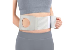NIdreamCE Elástica Ostomía Hernia Cinturón,Cinturón De Ostomía,Faja Colostomía para Hombre y Mujer Colostomía Soporte Transpirable con Abertura para Pacientes de Colostomía Tamaño,6-8cm (L)