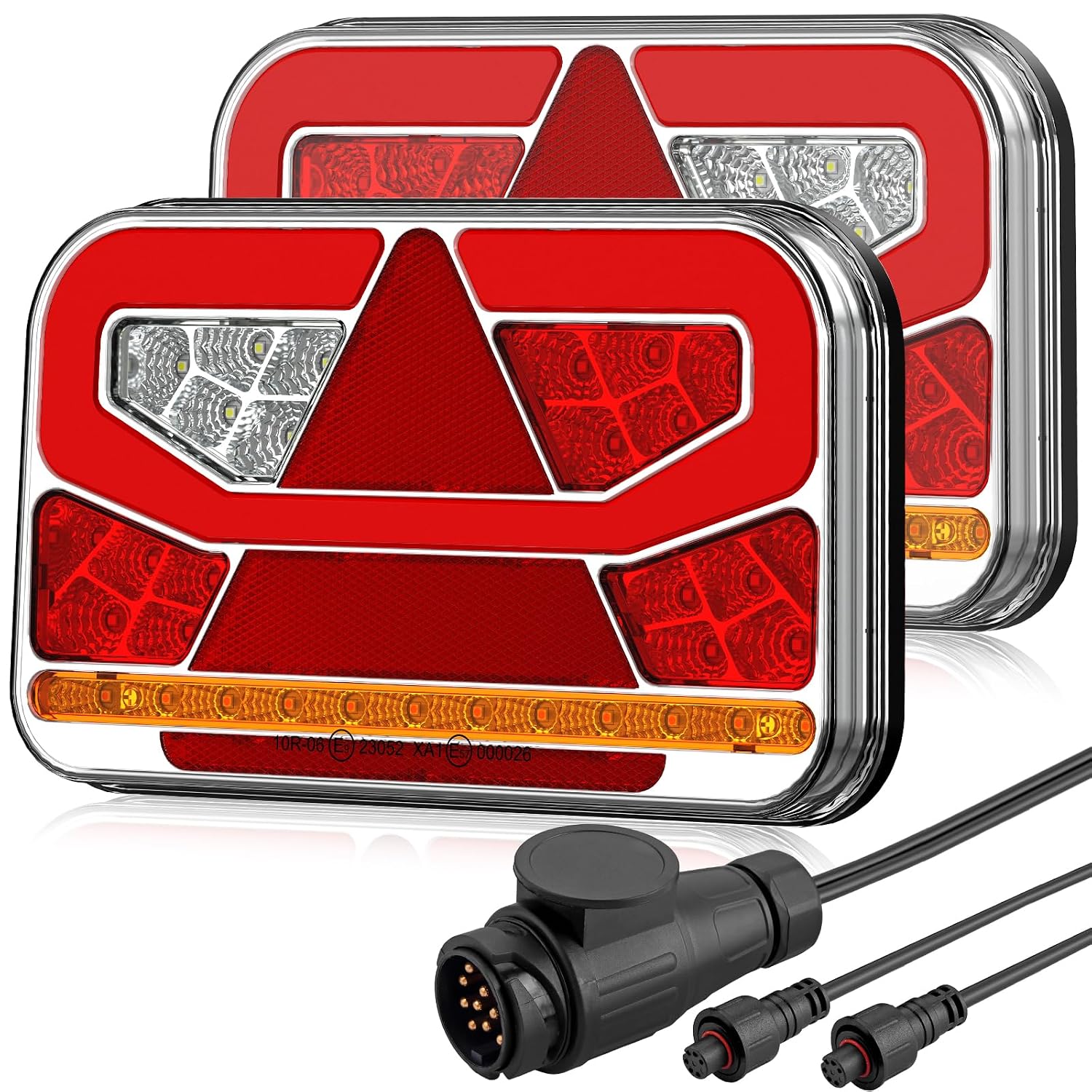 AUTOUTLET 60 stuks aanhangerachterlichten - 13-polige led-verlichting - afneembare kabel van 5 m en 5 functies - aanhangerverlichting voor auto en vrachtwagen - E11-gecertificeerd (geen plaatverlichting