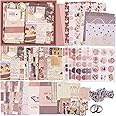 Gearific Scrapbooking Supplies Kit, Aesthetic Scrapbook Kit with A6 Grid Notebook, DIY Journaling Supplies, Birthday Craft Gift for Teen Girl Kid Women (Brown)