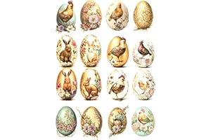 Josys Bastelmärchen Reispapier A4 Strohseide Decoupage Ostern Ostereier Hasen Hahn Blumen RE1960