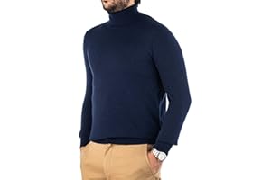 Cashmere Zone Dolcevita Maglione Uomo 30% Puro Cashmere 70% Pura Lana Made in Italy Pull Manica Lunga Morbido Soffice e Caldo