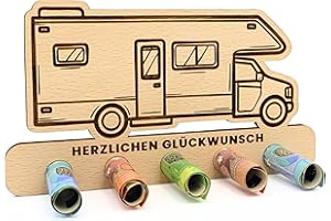ZUKLA kleine Verpackung für Geldgeschenk Reise Geldgeschenk Camper - Geschenk für Camper Wohnmobil - Wohnwagen Spardose - Reisegutschein Geschenk Verpackung - Handmade