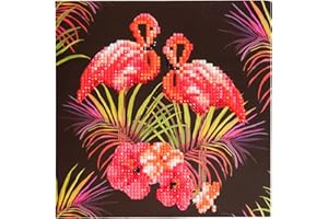 CRYSTAL ART CCK-A7 Rosa Flamingos, 18x18cm Kristallkunstkarte, Mehrfarbig