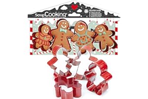 ScrapCooking - 4 Emporte-Pièces Bonhommes Pain d’Épices - Découpoirs en Inox Noël - Moules Biscuits Gingerman - Accessoires Pâtisserie Cake Design - 2081