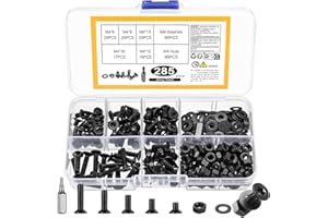 QJKEJI 285 Pièces M4 Vis et écrous, M4 Vis Boulons et Écrous avec Rondelles, Vis à Tête Fraisée, Set di Vis Torx, Boulons à Tête Fraisée à Torx, Vis Mécaniques à Tête Plate et Rondelles Assortiment