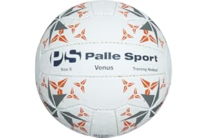 Palle Sport - Venus Training Netball - Hand-Stitched Premium Training Ball - Available is sizes 5 & 4 and in two colours: Blue/Red & Grey/Orange, Ideal for Schools and Grass-Root Clubs