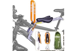 UrRider Nuovo aggiornamento Seggiolino Bici per Bambini, Pieghevole, Portatile, portabiciclette per Bambini con Montaggio Anteriore/Adatto a Mountain Bike, Bici da Donna e Bici Pieghevoli