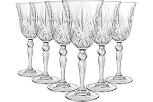 RCR CRISTALLERIA ITALIANA 6X 210ml Melodia Bicchieri da Vino Bianco - Piccolo Lavabile in Lavastoviglie Vetro Nozze Natale Compleanno Festa Calice da Bere Set Regalo - di Rcr Crystal