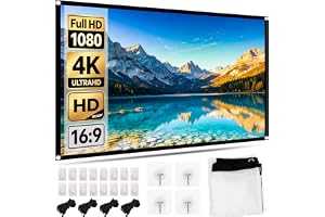 60 tums projektionsduk 16:9, vikbar bärbar duk, 4K Ultra HD & Full HD stöd, matt anti-rynk polyesterduk, 180° bred vinkel, bo