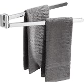 BGL Swivel Towel Rail Chrome Stainless Steel Kitchen Towel Rack Holder with 2 Swivel Bars