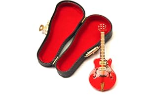 Tumdee Miniatures Dolls House Non Working Wooden Red Gibson Guitar