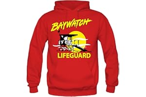 uglyshirt87 Baywatch Kapuzenpullover | David Hasselhoff | Fun | Rettungsschwimmer | Herren | Männer | Malibu | Kult