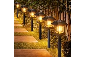 nipify Lampe Solaire Exterieur Jardin 6 Pièces, Lumiere Solaire avec Étanche, Eclairage Extérieur Blanc Chaud, Spot Solaire Extérieur Décoration Pour Chemins Terrasse Pelouse Patio Allée