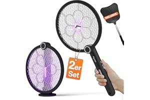 COBUS RAPIZZ 2er Set Elektrische Fliegenklatsche Extra Stark - 3in1 Funktion & Gratis Mückenklatsche I Elektrischer Fliegenfänger Fliegenfalle elektrisch I Mückenschläger Electric Fly swatter Mosquito Bat
