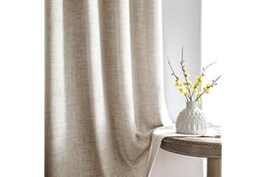 Melodieux Zasłony z taśmą marszczącą (Beżu, B140 x H245 cm (2 Panele))