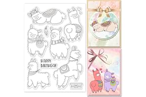‎GLOBLELAND GLOBLELAND Klare Stampl Süße Alpa Transparente Stempel Geburtstag Camel Silikonstempel Lustige Tiere Clear Stamps für für DIY Journal Scrapbooking Fotoalbum Kartenherstellung