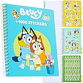 Bluey Sticker Album for Children, Stationery Kit Girl Boy Set + 1000 Stickers for Crafts and Scrapbooking