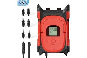 GICLE Bomba Paddle Surf Eléctrico, Inflador Sup 22 PSI, Portabilidad de Alta Presión, Inflado/Inhalación/ 6 Boquillas para Tablas de Kayak, Barcos de Pesca(réseau)