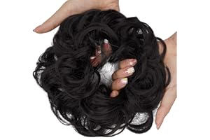 OMGREAT Messy Bun Hair Piece for Women Thick Updo Scrunchies Hair Extension Ponytail Hair Accessories Natural Black