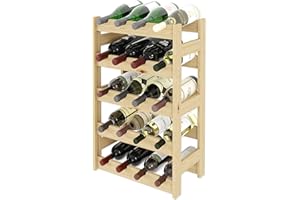 Lenmar, Weinregal aus Holz für Flaschen, Natur, RW-1, Wein, Flaschenregal, Kellerregal, Regale, Flaschenhalter (Natur, RW-1-20, 70 x 43 x 25, 5 liegen, für 20 Flaschen)
