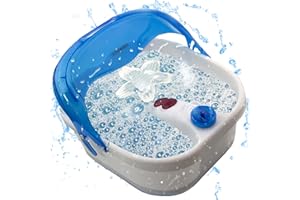 Steinborg Pediluvio | Massaggio termico per piedi e zone riflesse – Effetto vasca idromassaggio | Riscaldamento a infrarossi | Vasca da bagno, Blu/Bianco.