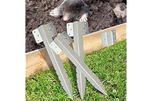 AMLOOPH Railway Sleeper Brackets, 10 Pack Metal Railway Sleepers Stakes For Gardens, Heavy Duty Garden Timber Railway Sleeper Brackets And Fixings For Landscape, Lawn, Driveway Path Edging Stakes