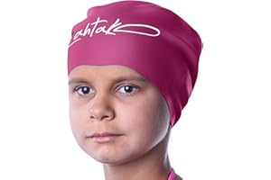 ‎LAHTAK Czepek kąpielowy dla dzieci i młodzieży z długimi, kręconymi włosami, warkoczami, dredami, dla dziewcząt i chłopców, 100% silikon, hipoalergiczny, wodoszczelny