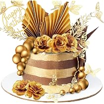 60-teiliges Sonnenblumen-Kuchendekorationsset Mit Kerzen – Für Geburtstag & Hochzeit
