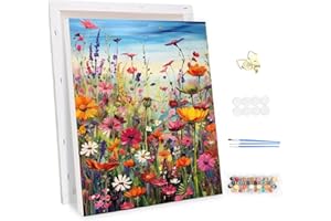 MEIYUDA DIY Paint by Numbers for Adults with Frame Inflorescence Flower, Paint by Numbers, Arts and Crafts Kit for Adults Beginner Acrylic Pigment Drawing Paintwork for Home Wall Decor 30x40cm