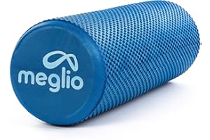 Meglio Foam Roller 45cm, Lightweight Fitness Foam Roller for Deep Tissue Muscle Massage, Effective Trigger Point for Recovery, Muscle Tension & Pain Relief and Anti-Stress Therapy (Blue)