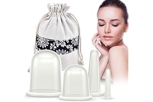 DazSpirit Schröpfen Silikon 4 Stück, Schröpfgläser Silikon Massagegeräte tools set, Schröpfglas Cellulite Gegen Verspannungen für Körper und Gesicht, Schröpfen Massage (klar)