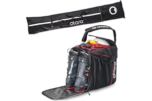 Otaro Housse de Ski pour 1 Paire & Housse à Ski pour 2 Paires | Sac de Skis à Longueur réglable, Hydrofuge et résistant à l'eau, Fermetures éclair Robustes