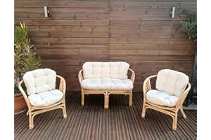 Mayaadi-Home Gartenbankauflagen 6 teiliges Sitzkissen-Set Sitzpolster für Gartengarnitur Set Steve Creme JCG1