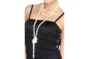 Smiffy's- Smiffys Collana di Perle, 180cm / 71in Lunghezza Panasonic Lumix Dc-Zs200 Tz200 Ev Donna, Bianco Perla, Taglia Unica, 22515