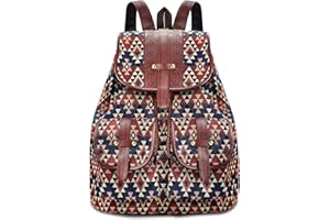 ELITEHOMECOMFORTS Mochila Mujer Mochila Escolar Adolescente la Vendimia Impresión de la lona Mochila étnica Mochila de Viaje Mujer Mochila para Portatil Mujer Multifunción Gran Capacidad Bolsa Escolares con Cordón