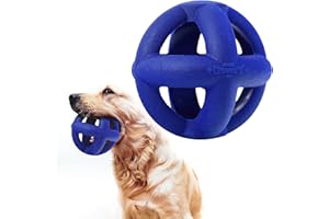 Tuff Pupper SuperChewy Tough Hundekäfig Ballspielzeug | Starker Naturkautschuk | Tolles Apportierspielzeug für Hunde | Ultra haltbares Kauspielzeug | Für große Rassen Käfigball groß - 4 Zoll / 8,5 oz