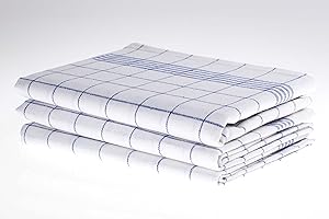 Castejo 10er-Set Geschirrtücher/Trockentuch/Küchentücher blau-weiß-kariert 50x70 cm aus 55% Leinen, 45% Baumwolle, CA29/60 blau