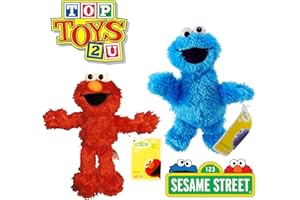 Toptoys2u Bargain Bundles Elmo y Cookie Monster 8" 20cm Peluche súper Suave Nuevo con Etiquetas Juego de 2 Azul
