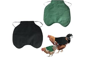 HEMAJI TUKEVA 2 Stück hühnersättel für hühner Hühnersattel Geflügel GeflüGel Henne Sattel Rückenprotektor Henne Schürze doppelte Jacke mit Elastischen Gürteln Für Huhn Ente Geflügel Rücken (schwarz und grün)
